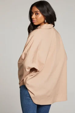 Chaser Brand Ezra Warm Taupe Button Up Shop