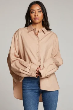 Chaser Brand Ezra Warm Taupe Button Up Shop