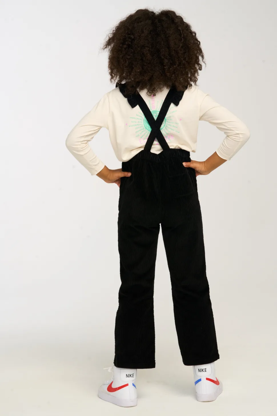 Chaser Brand Fairy Overall Raven Black Corduroy Flash Sale