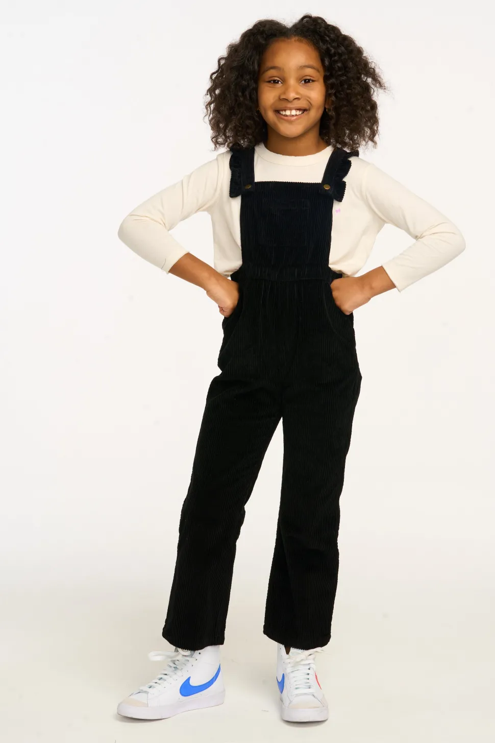 Chaser Brand Fairy Overall Raven Black Corduroy Flash Sale