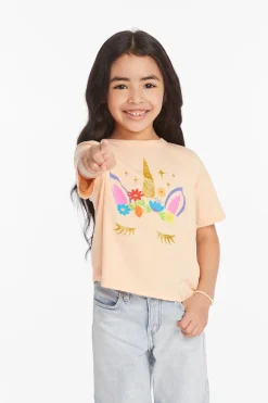 Chaser Brand Floral Unicorn Girls Tee Sale