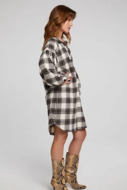 Chaser Brand Folk Americana Plaid Mini Dress Shop