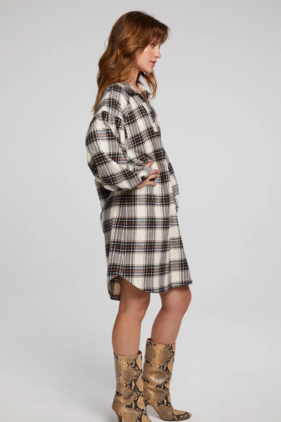 Chaser Brand Folk Americana Plaid Mini Dress Shop