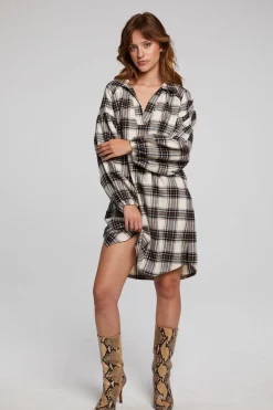 Chaser Brand Folk Americana Plaid Mini Dress Shop