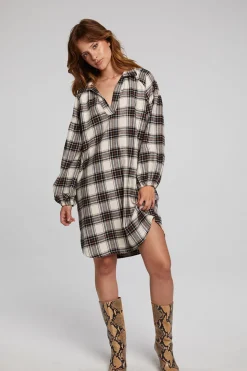 Chaser Brand Folk Americana Plaid Mini Dress Shop