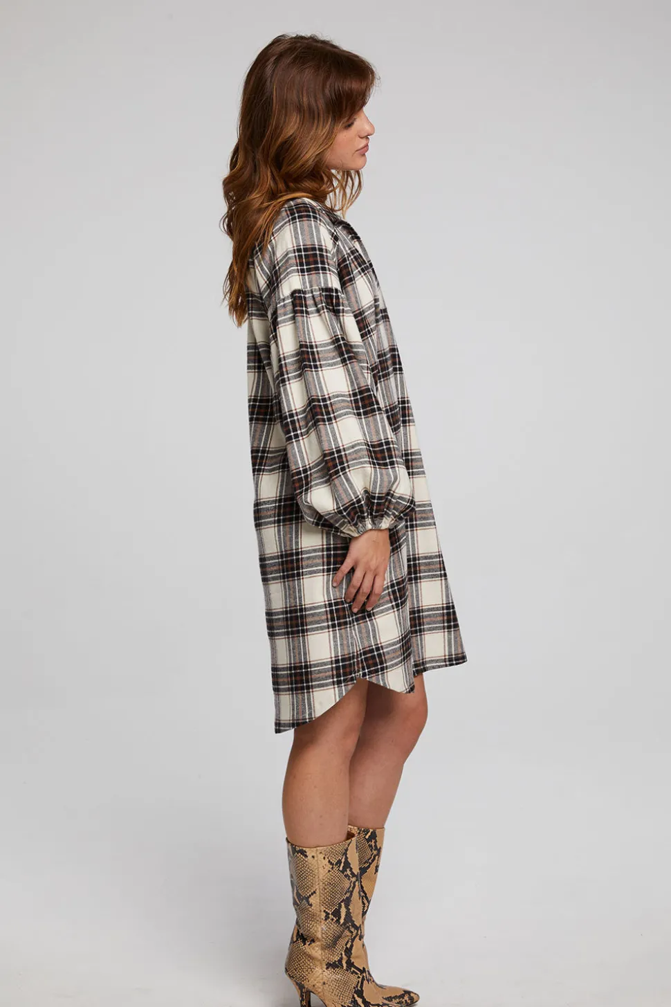 Chaser Brand Folk Americana Plaid Mini Dress Shop