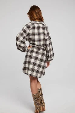 Chaser Brand Folk Americana Plaid Mini Dress Shop