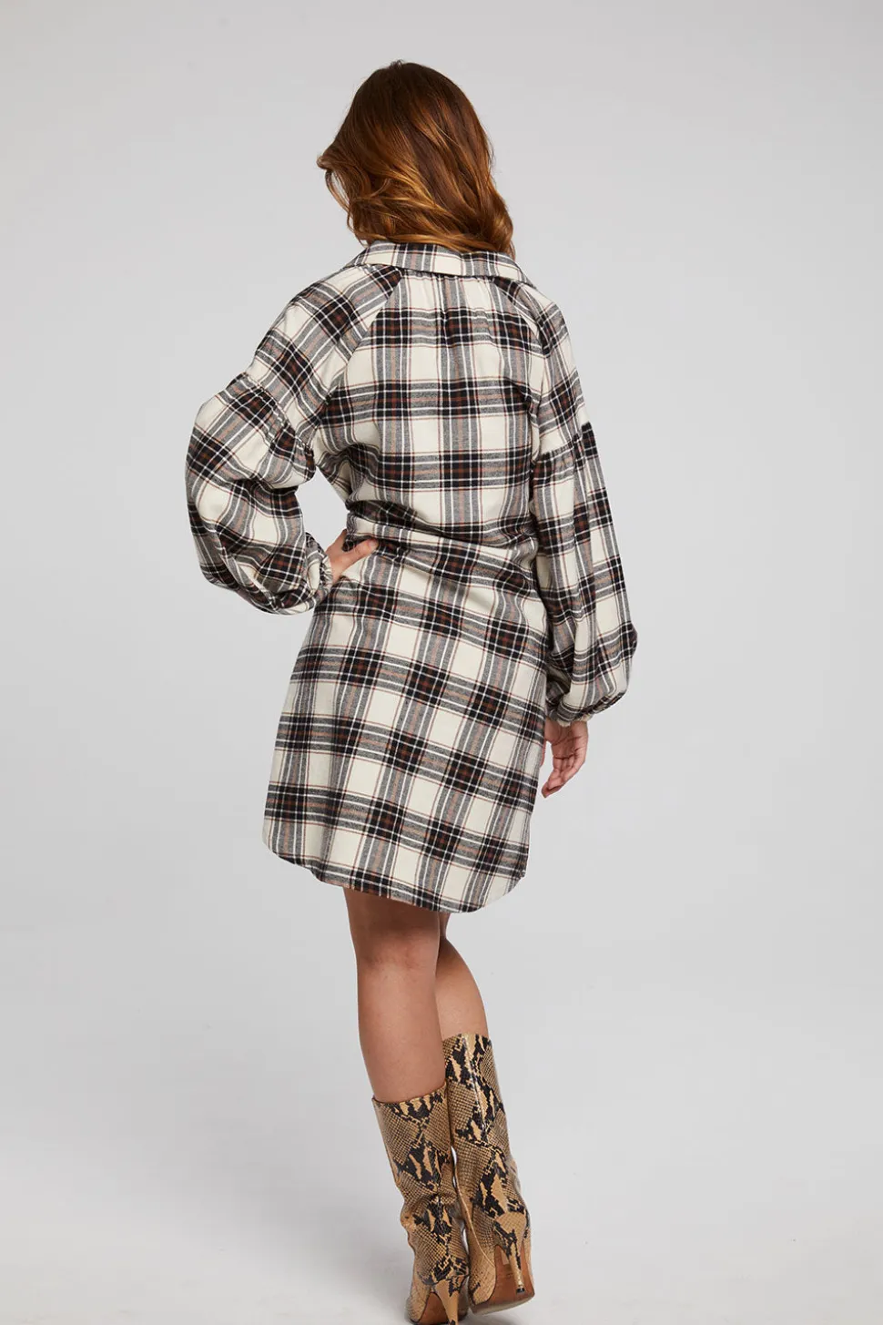 Chaser Brand Folk Americana Plaid Mini Dress Shop