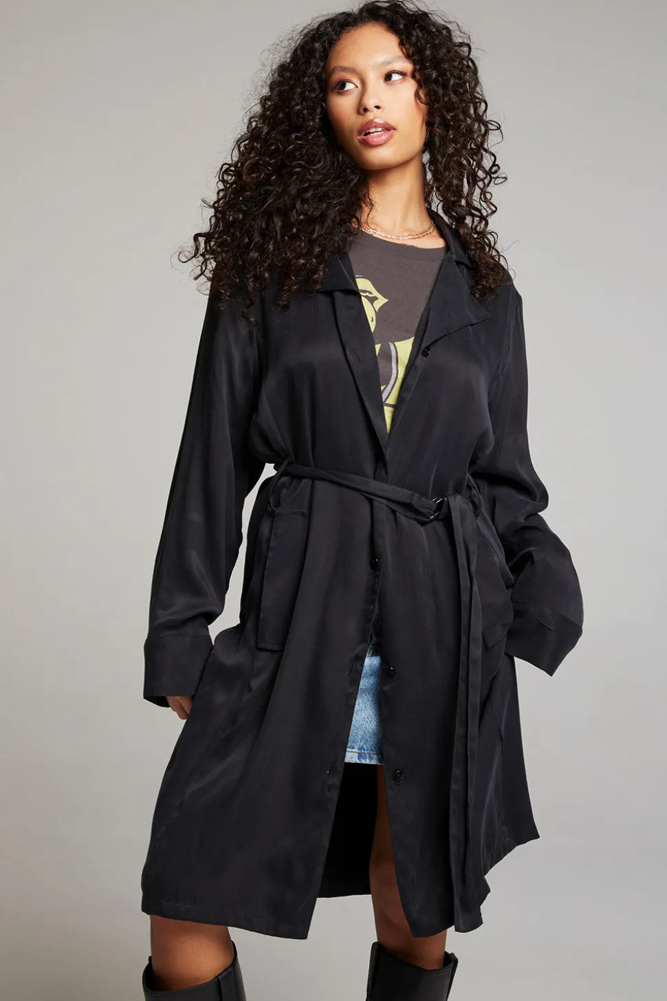 Chaser Brand Ford Licorice Trench Coat Fashion