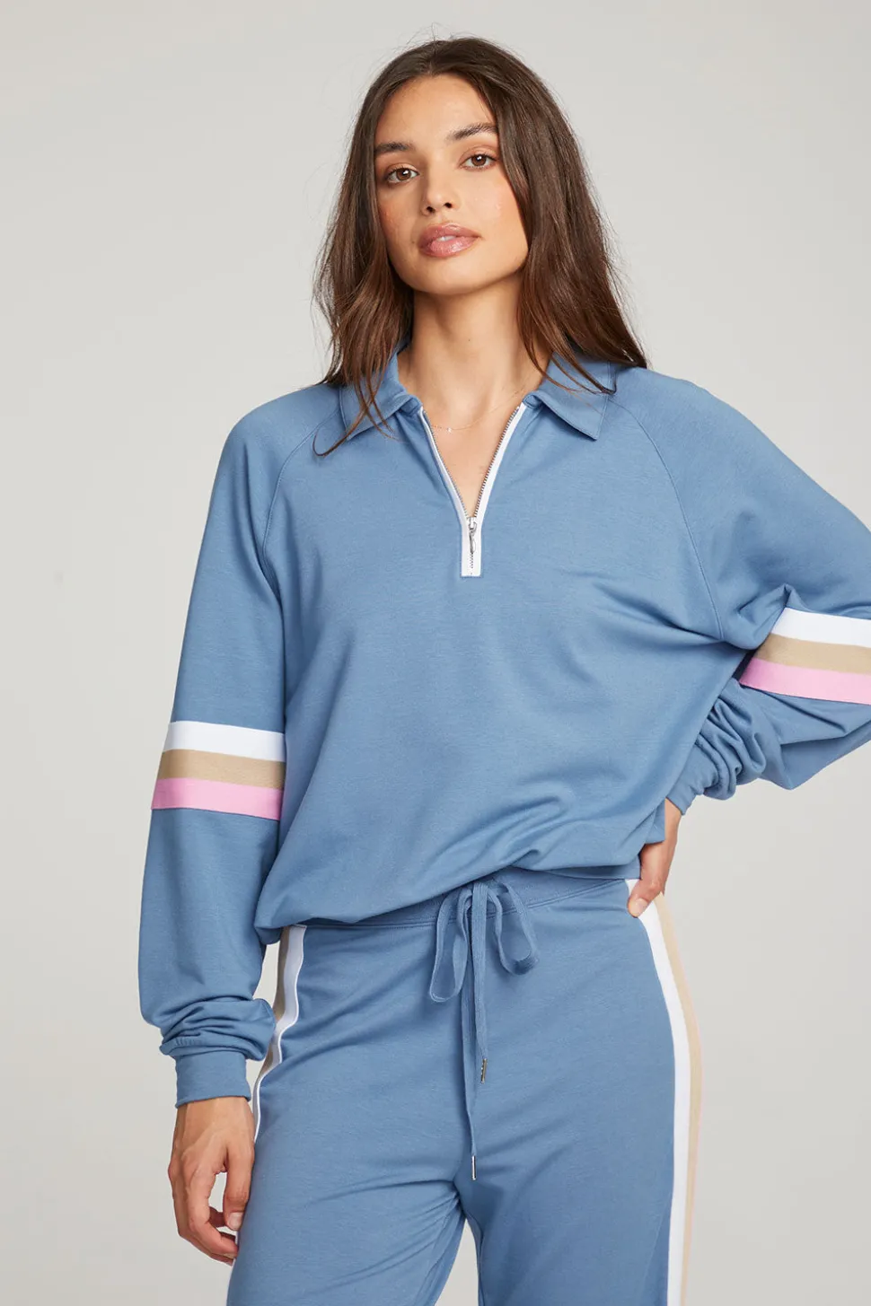 Chaser Brand Gilette Vintage Blue Pullover Clearance