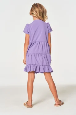 Chaser Brand Girls Coastal Cloth Puff Sleeve Tiered Dress Outlet