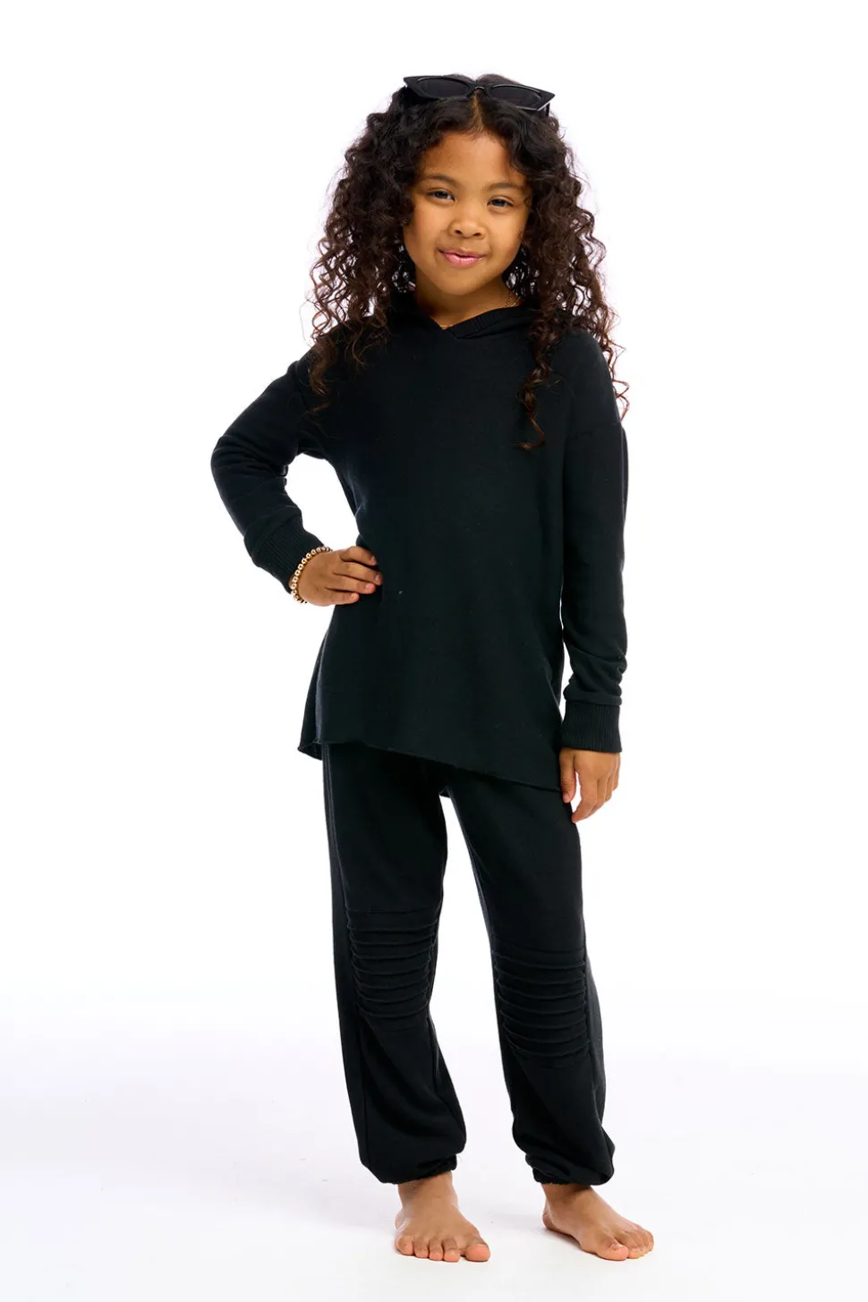 Chaser Brand Girls Cozy Knit Slouchy Moto Jogger Best Sale