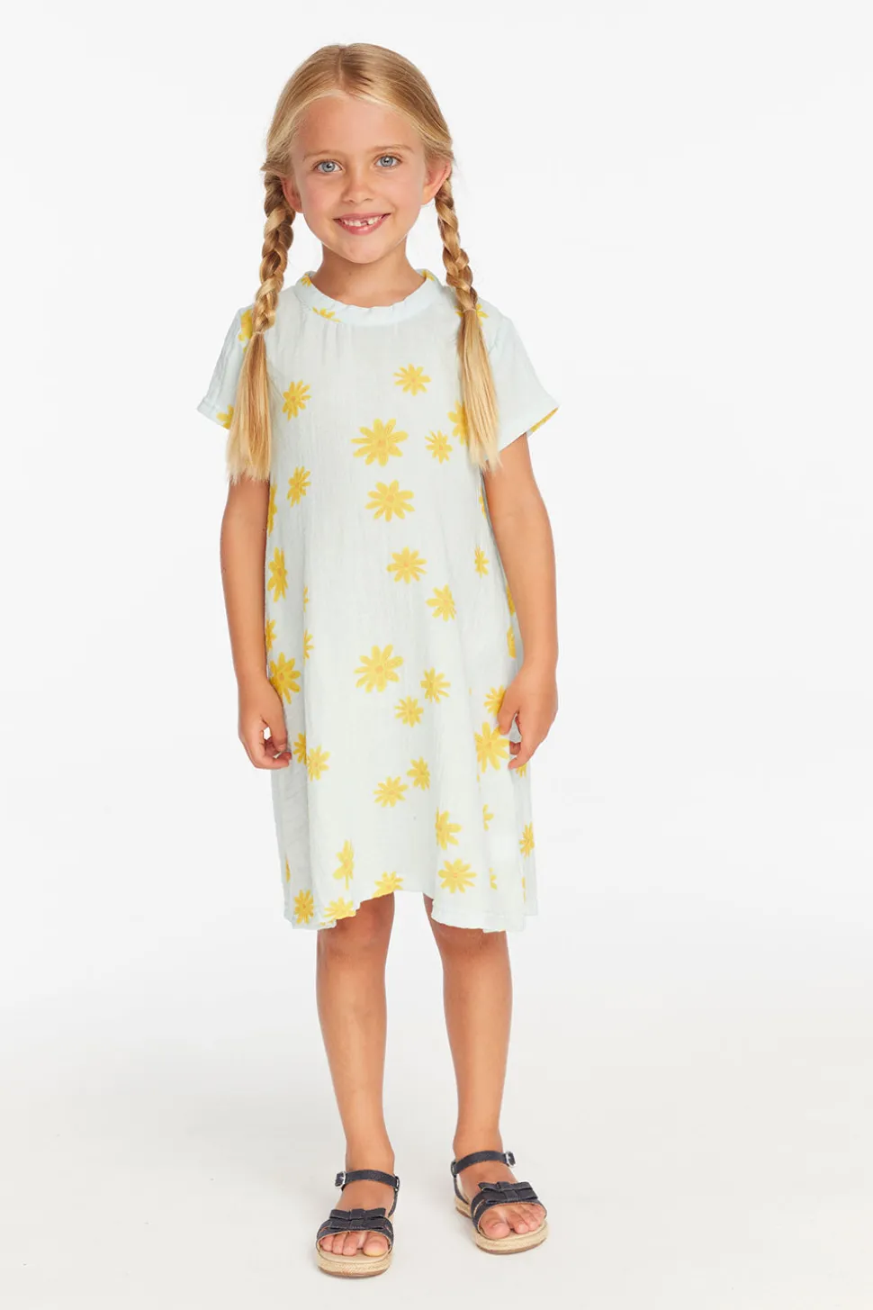Chaser Brand Girls Powder Blue Daisy Tee Shirt Dress Hot