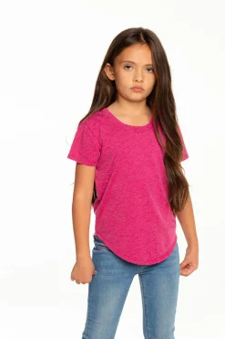 Chaser Brand Girls Recycled Vintage Jersey Short Sleeve Scoop Back Shirt Sale