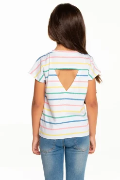 Chaser Brand Girls Recycled Vintage Jersey Cap Sleeve Vent Back Tee Best
