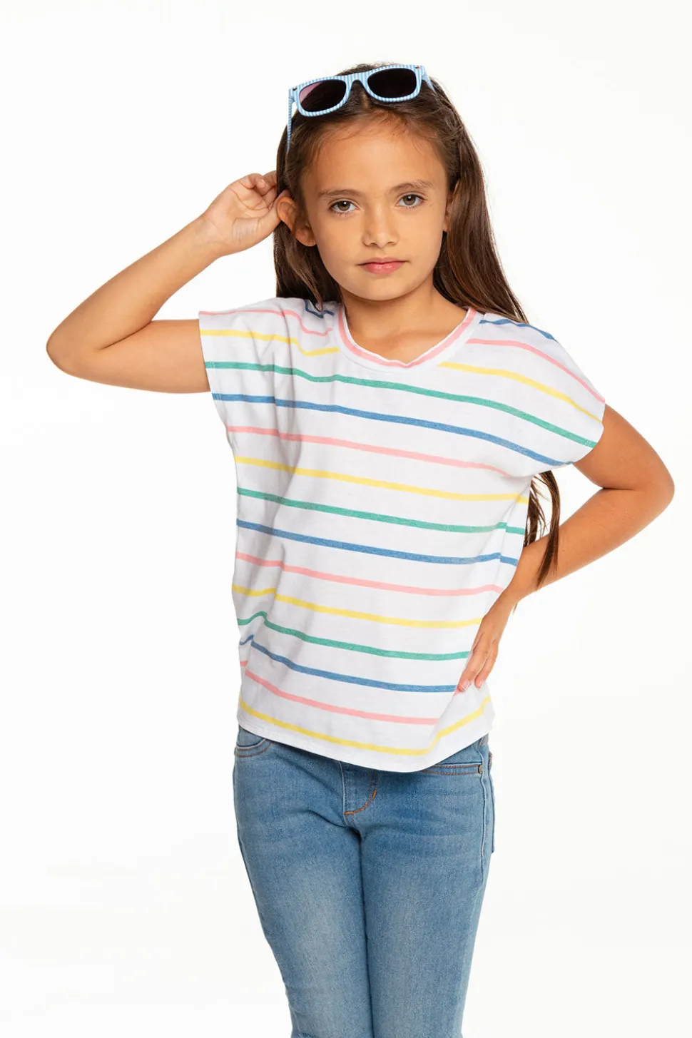 Chaser Brand Girls Recycled Vintage Jersey Cap Sleeve Vent Back Tee Best
