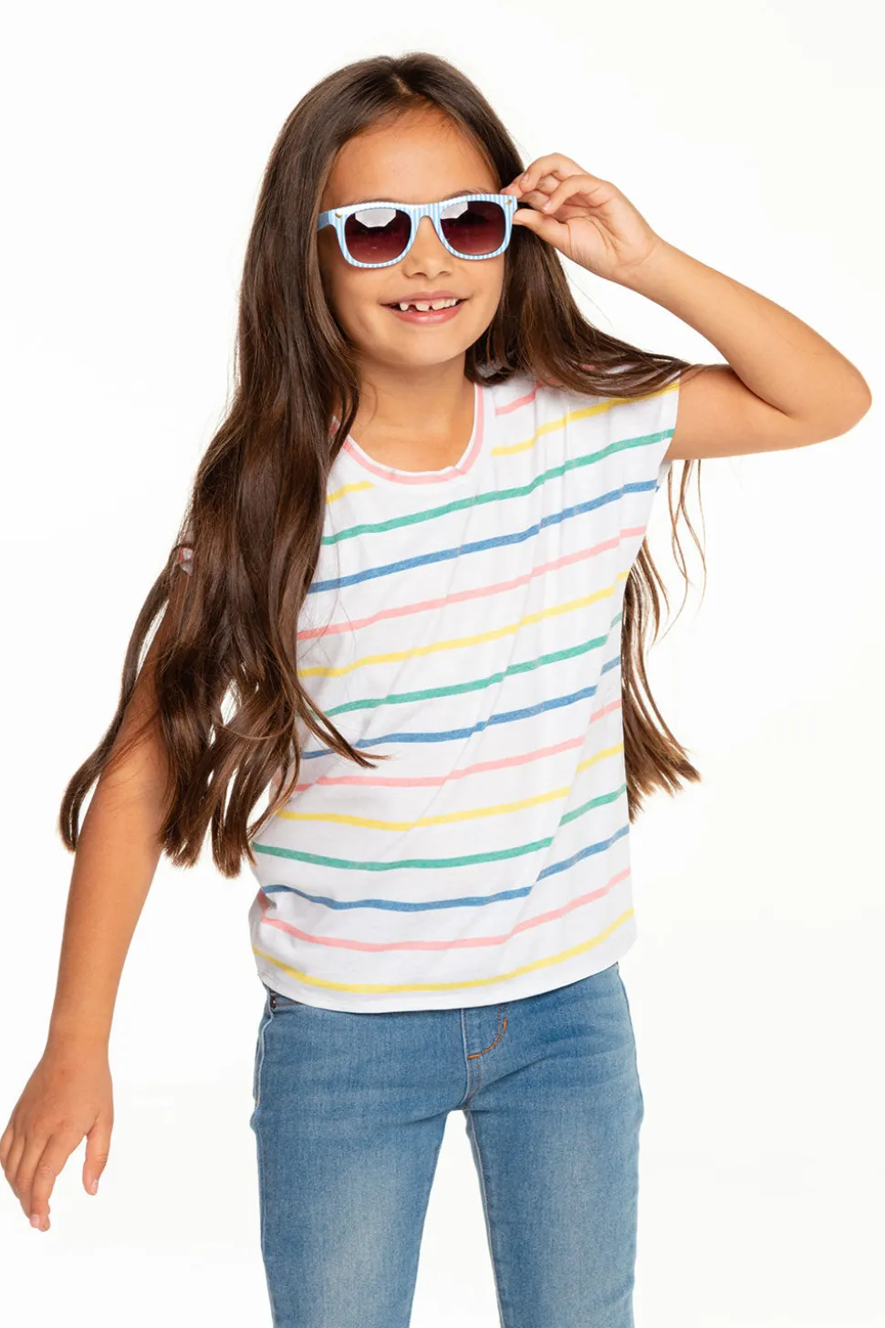 Chaser Brand Girls Recycled Vintage Jersey Cap Sleeve Vent Back Tee Best
