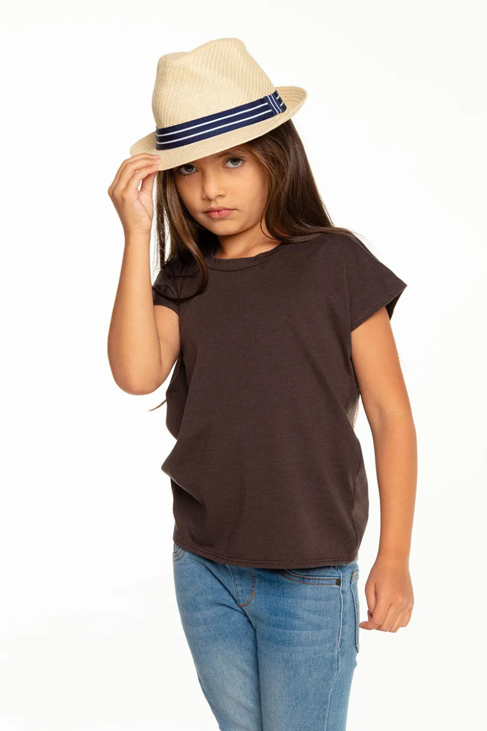 Chaser Brand Girls Recycled Vintage Jersey Cap Sleeve Vent Back Tee Shop