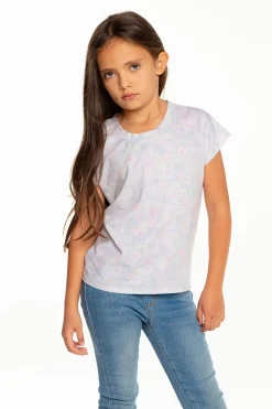 Chaser Brand Girls Recycled Vintage Jersey Cap Sleeve Vent Back Tee Cheap