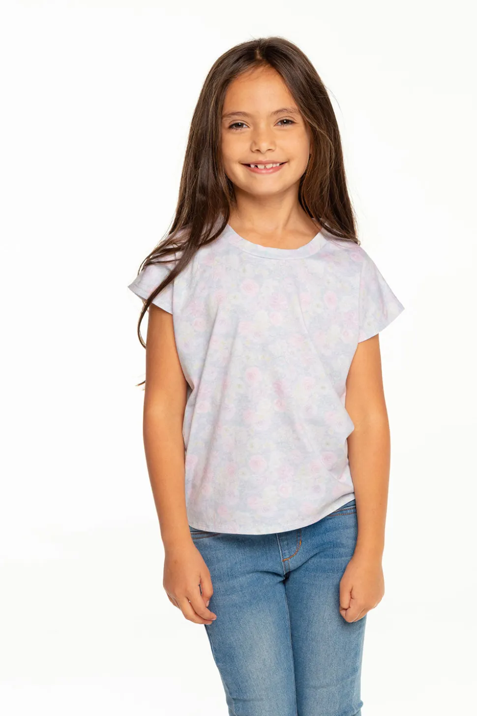 Chaser Brand Girls Recycled Vintage Jersey Cap Sleeve Vent Back Tee Cheap