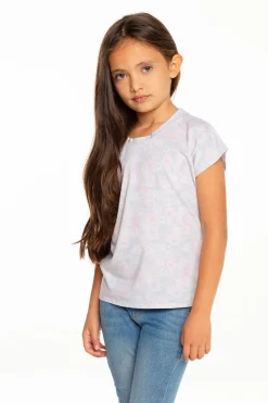 Chaser Brand Girls Recycled Vintage Jersey Cap Sleeve Vent Back Tee Cheap