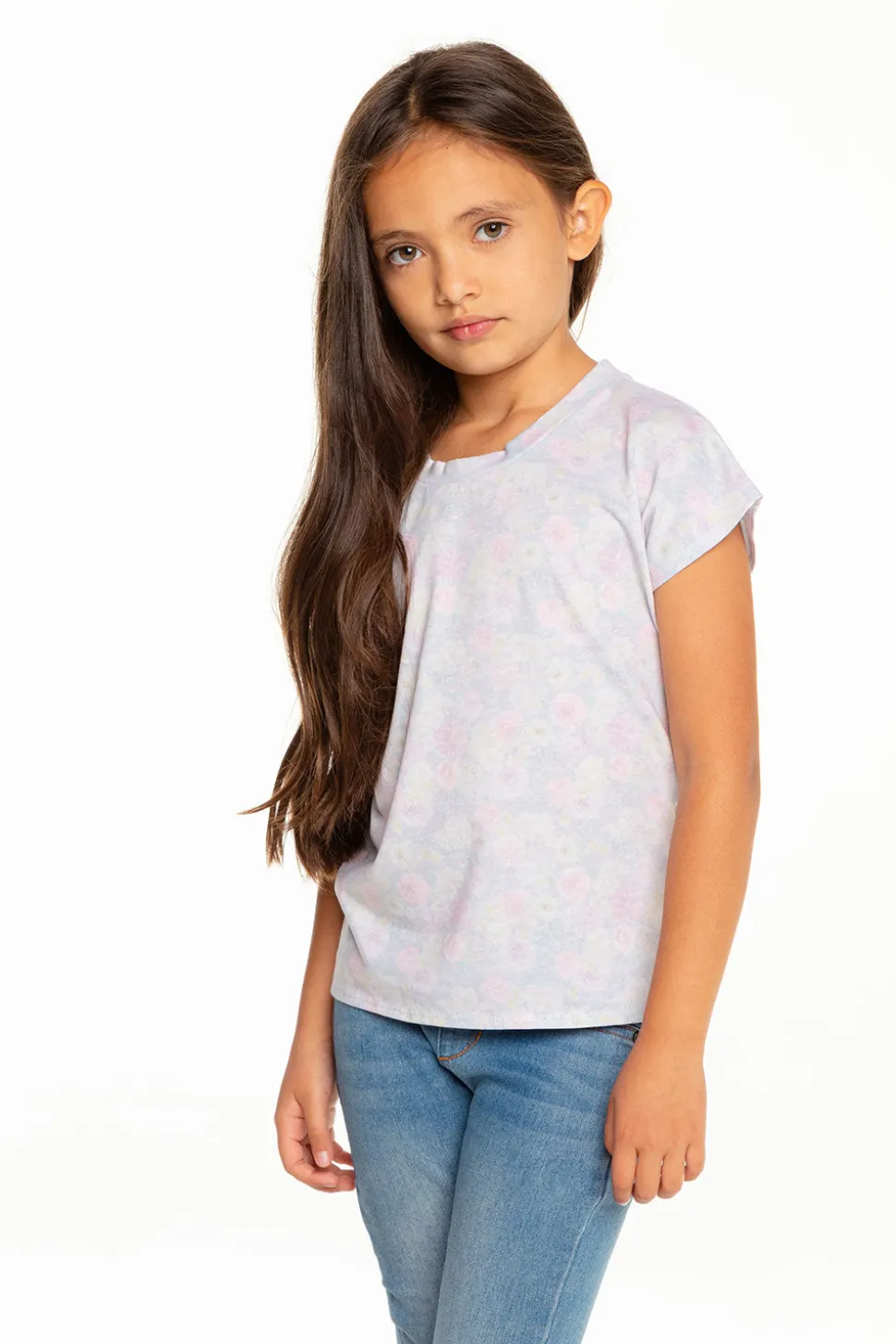 Chaser Brand Girls Recycled Vintage Jersey Cap Sleeve Vent Back Tee Cheap