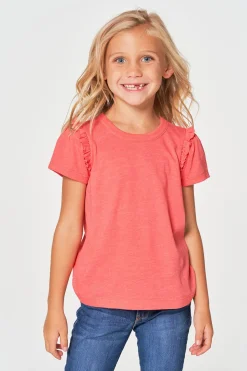 Chaser Brand Girls RPET Vintage Jersey Ruffle Puff Sleeve Tee Sale