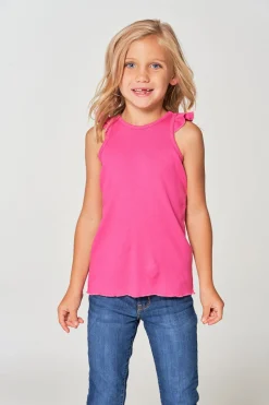 Chaser Brand Girls RPET Vintage Rib Ruffle Racer Tank Sale