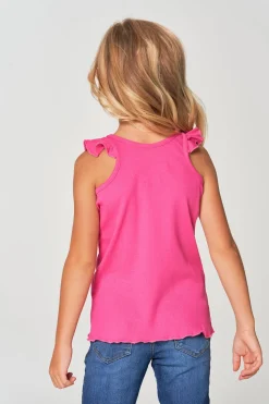 Chaser Brand Girls RPET Vintage Rib Ruffle Racer Tank Sale