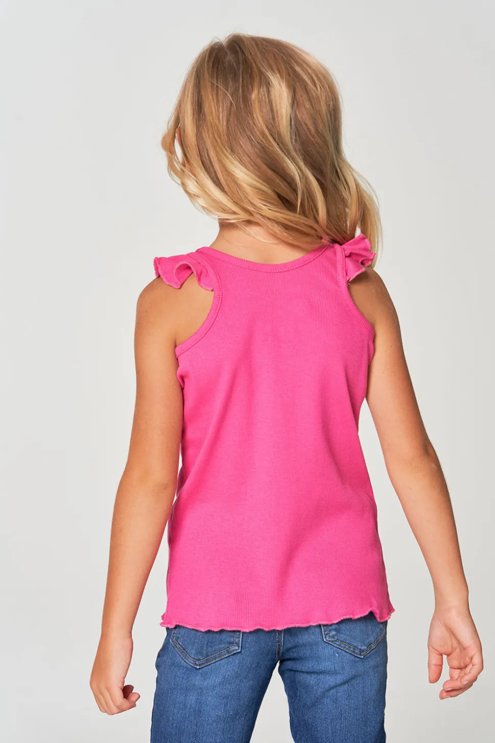Chaser Brand Girls RPET Vintage Rib Ruffle Racer Tank Sale