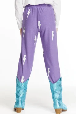 Chaser Brand Glitter Bolt Girls Love Knit Pants Hot