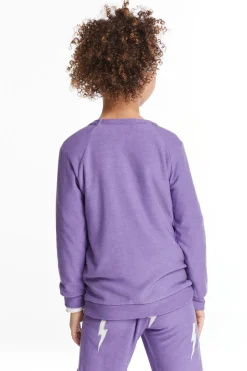 Chaser Brand Glitter Bolt Girls Raglan Pullover Flash Sale