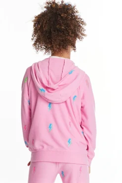 Chaser Brand Glitter Bolts Girls Zipup Hoodie Store