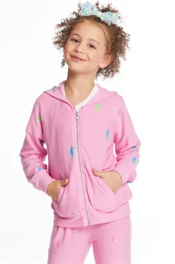 Chaser Brand Glitter Bolts Girls Zipup Hoodie Store