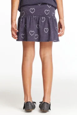 Chaser Brand Glitter Hearts Girls Peplum Skirt Fashion