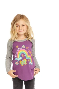 Chaser Brand Good Vibes Rainbow Baseball Tee Cheap