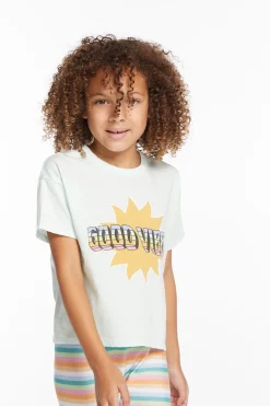 Chaser Brand Good Vibes Sun Girls Tee New