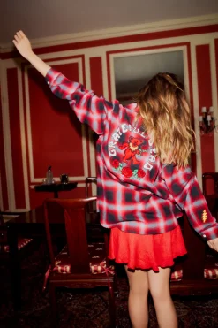 Chaser Brand Grateful Dead Dancing Bear Button Down Flannel New