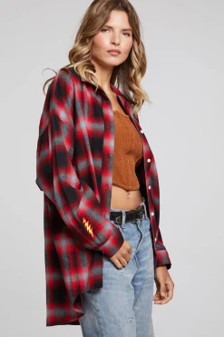 Chaser Brand Grateful Dead Dancing Bear Button Down Flannel New