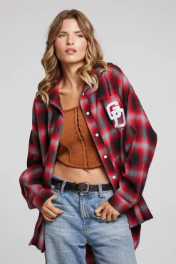 Chaser Brand Grateful Dead Dancing Bear Button Down Flannel New