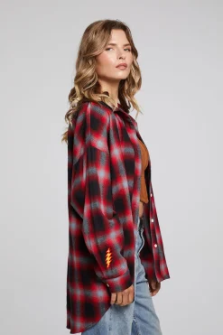 Chaser Brand Grateful Dead Dancing Bear Button Down Flannel New