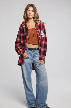 Chaser Brand Grateful Dead Dancing Bear Button Down Flannel New