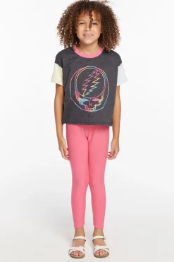 Chaser Brand Grateful Dead Steal Your Face Rainbow Girls Tee Cheap