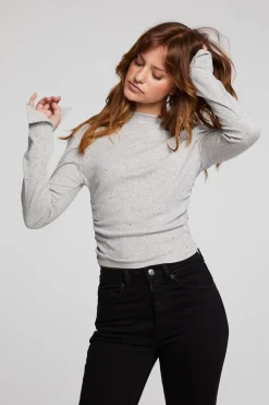 Chaser Brand Hailey Heather Grey Long Sleeve Online