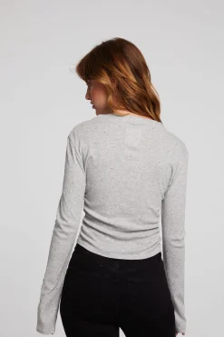 Chaser Brand Hailey Heather Grey Long Sleeve Online