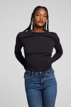 Chaser Brand Hailey Licorice Long Sleeve Cheap