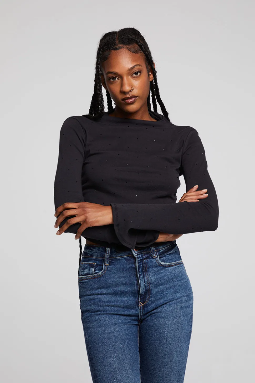 Chaser Brand Hailey Licorice Long Sleeve Cheap