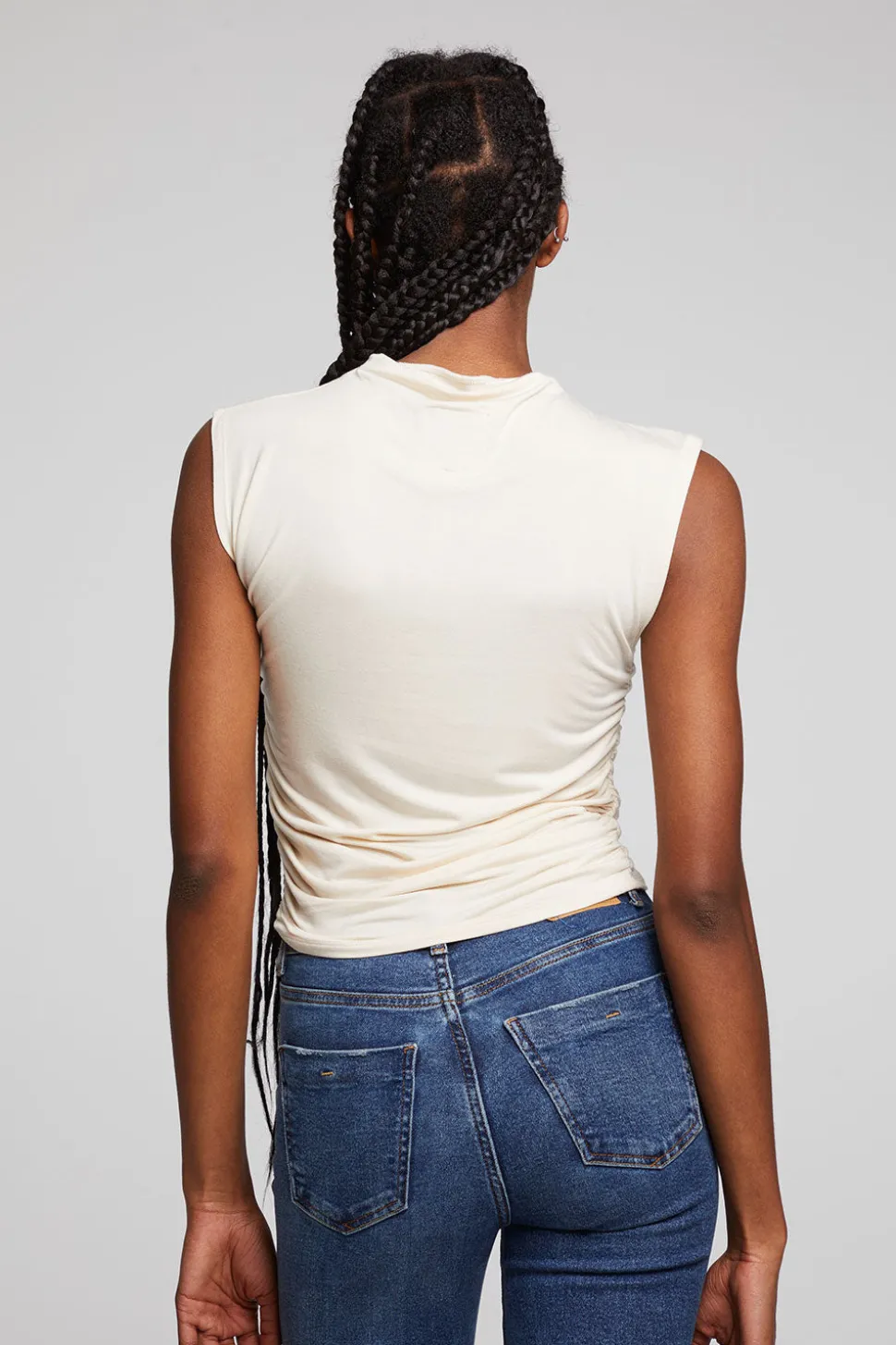 Chaser Brand Haileyy White Cap Grey Tank Top Online