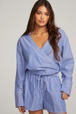 Chaser Brand Haley Marmont Stripe Blouse Shop