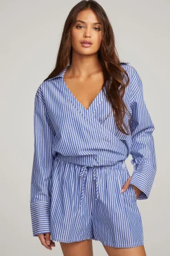 Chaser Brand Haley Marmont Stripe Blouse Shop